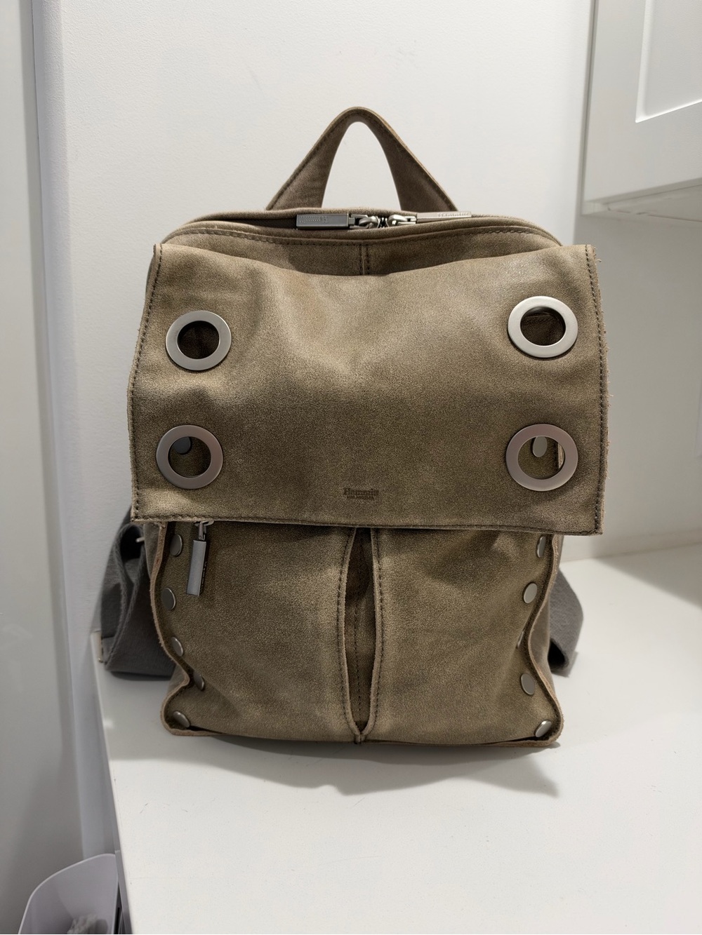 Hammitt Montana Backpack Pewter and Brushed Silver